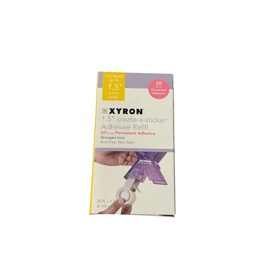 New Xyron Permanent Adhesive Refill Cartridge 1.5" x 20' Create A Sticker